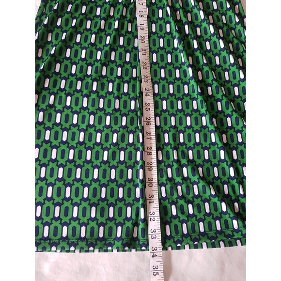 Kiara Womens Dress Size Small Short Sleeve Green Geometric Knot Mini Stretch - Picture 12 of 12